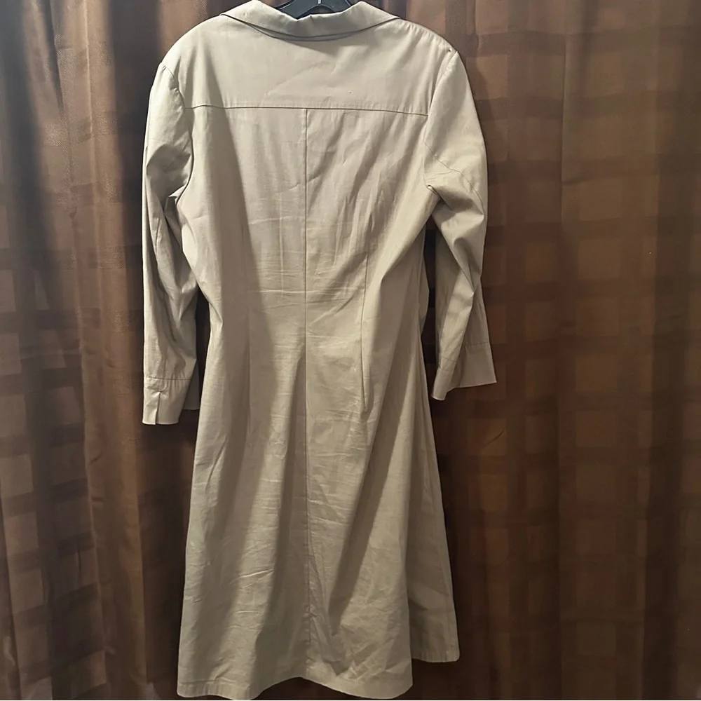 Lafayette 148 New York Ruched Zip Front Midi Dress in Khaki